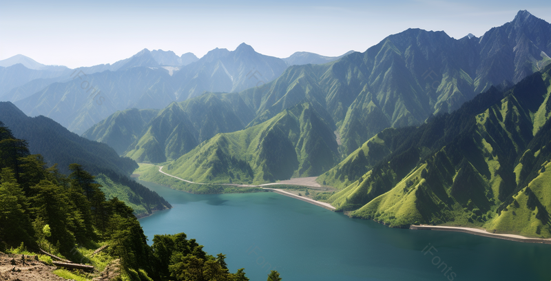 旅游休闲去处大山上的湖泊摄影实拍,高清,摄影图,摄影图片,图片大全,摄影图免费下载